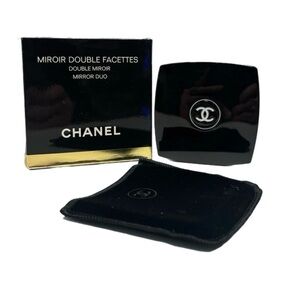 Chanel Mirror Duo Compact Double Facette Makeup Mirror Black Authentic - NEW